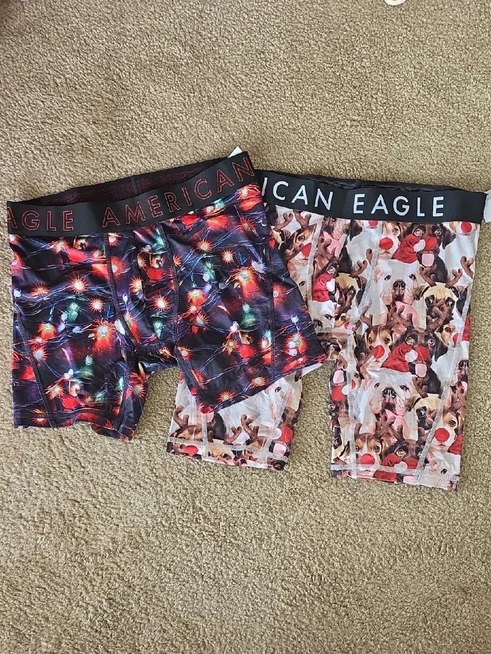 American Eagle Mens Boxer Briefs Small Festive Christmas
